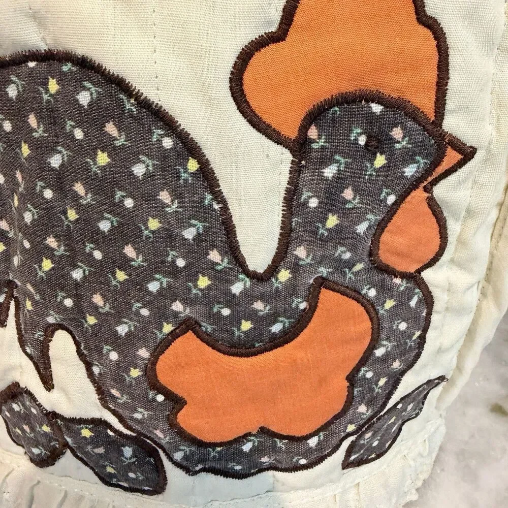 Vintage Chicken Rooster Toaster Appliance Cover 60s/70s Brown & Orange Retro
